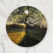 Magische vuurvliegjes droomachtig landschap bedankjes labels (Voorkant)