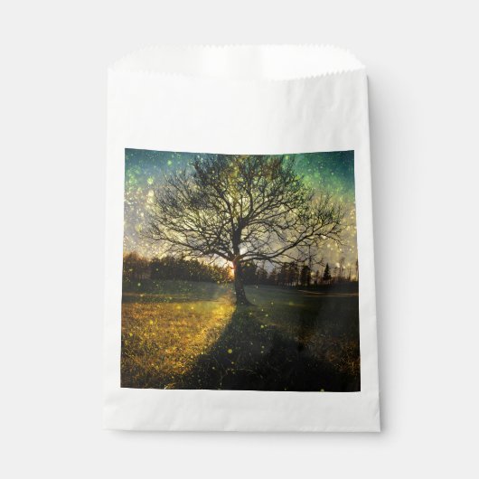 Magische vuurvliegjes droomachtig landschap bedankzakje (Voorkant)