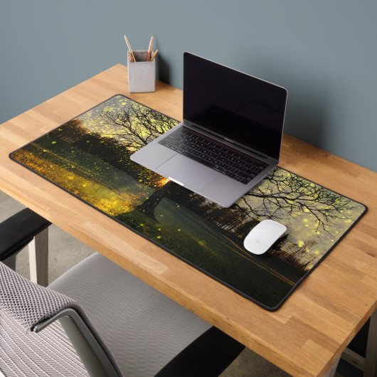 Magische vuurvliegjes droomachtig landschap bureaumat (Kantoor 2)