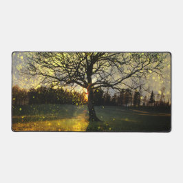 Magische vuurvliegjes droomachtig landschap bureaumat