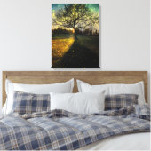 Magische vuurvliegjes droomachtig landschap canvas afdruk (Insitu (Slaapkamer))
