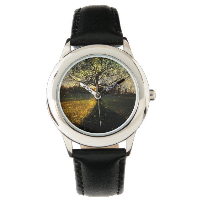 Magische vuurvliegjes droomachtig landschap horloge (Voorkant)