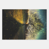 Magische vuurvliegjes droomachtig landschap inpakpapier vel (Voorkant)