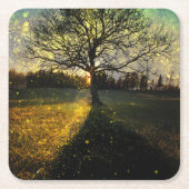 Magische vuurvliegjes droomachtig landschap kartonnen onderzetters (Voorkant)