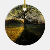 Magische vuurvliegjes droomachtig landschap keramisch ornament (Voorkant)