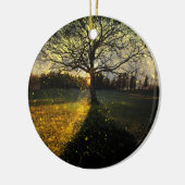 Magische vuurvliegjes droomachtig landschap keramisch ornament (Links)