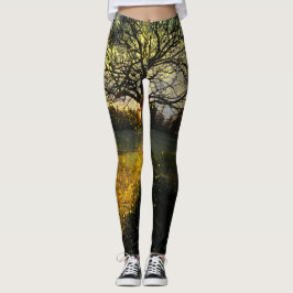 Magische vuurvliegjes droomachtig landschap leggings