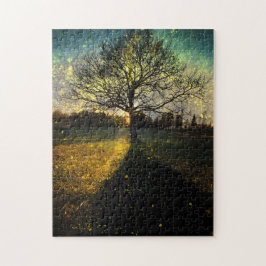 Magische vuurvliegjes droomachtig landschap legpuzzel