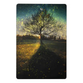 Magische vuurvliegjes droomachtig landschap mini klembord (Achterkant)