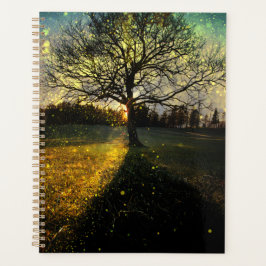 Magische vuurvliegjes droomachtig landschap planner