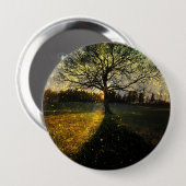 Magische vuurvliegjes droomachtig landschap ronde button 4,0 cm (Voorkant /achterkant)