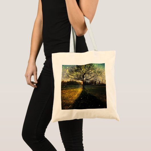 Magische vuurvliegjes droomachtig landschap tote bag (Voorkant (product))