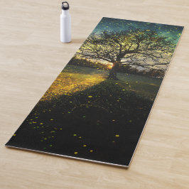 Magische vuurvliegjes droomachtig landschap yogamat