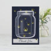 magische vuurvliegjes mason jar dank je kaarten (Staand voorkant)