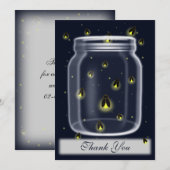 magische vuurvliegjes mason jar dank je kaarten (Voorkant / Achterkant)