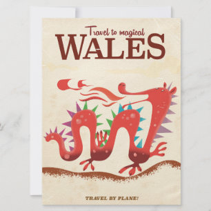 Magische Wales Draak reisposter Kaart
