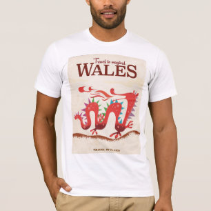 Magische Wales rode Draak reis vintage commercial T-shirt