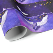 Magische walvis: donkere oceaan nacht cadeaupapier (Rol Hoek)