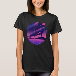 Magische walvis maan sterrenstelsels Duiken Snorke T-shirt