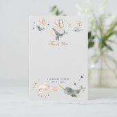 magische walvisballonnen sterren baby shower bedankkaart (Staand voorkant)