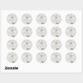 magische walvisballonnen sterren baby shower ronde sticker (Vel)