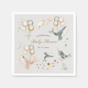 magische walvisballonnen sterren baby shower servet