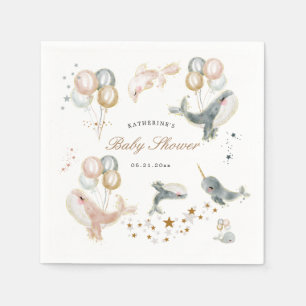 magische walvisballonnen sterren baby shower servet