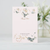 magische walvissen ballonnen sterren baby shower d bedankkaart (Staand voorkant)