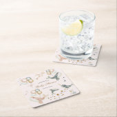 Magische walvissen ballonnen sterren Baby shower Kartonnen Onderzetters (Insitu)