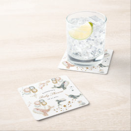 Magische walvissen ballonnen sterren Baby shower Kartonnen Onderzetters