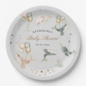 Magische walvissen ballonnen sterren Baby shower Papieren Bordje (Voorkant)