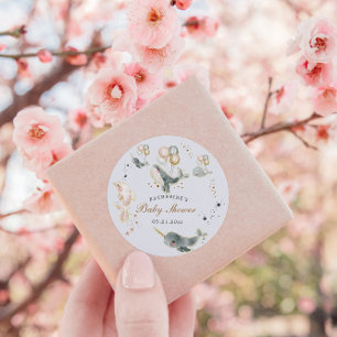 Magische walvissen ballonnen sterren Baby shower Ronde Sticker