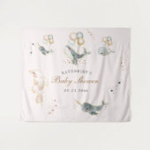 magische walvissen ballonnen sterren baby shower wandkleed (Voorkant (horizontaal))