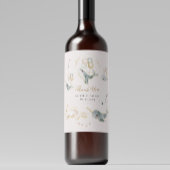 Magische walvissen ballonnen sterren Baby shower Wijn Etiket