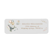 Magische walvissen ballonnen sterren retour adres  etiket (Voorkant)