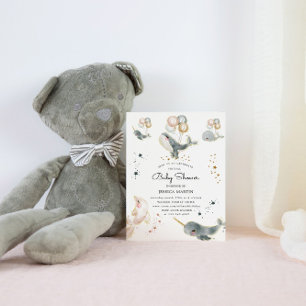Magische walvissen en sterren Virtual Baby shower Kaart
