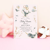 Magische walvissen en sterren Virtual Baby shower Kaart