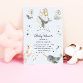 Magische walvissen en sterren Virtual Baby shower Kaart