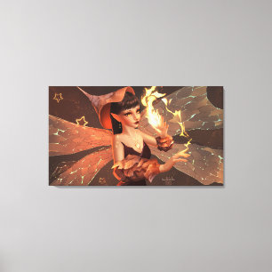 Magische wanddecoratie met fee-illustratie op canv