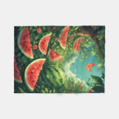 Magische Watermeloen Tuin – Natuur Fantasy Deken (Voorkant (Horizontaal))