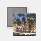 Magische Watertuinen-Lima, Peru Magneet (Voorkant / Achterkant)