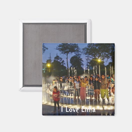 Magische Watertuinen-Lima, Peru Magneet (Voorkant / Achterkant)