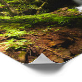 Magische waterval in betoverend groen bos poster (Hoek)