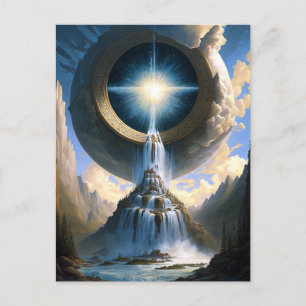 Magische waterval Surreal Fantasy Art Briefkaart