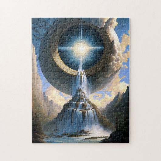 Magische waterval Surreal Fantasy Art Legpuzzel (Verticaal)