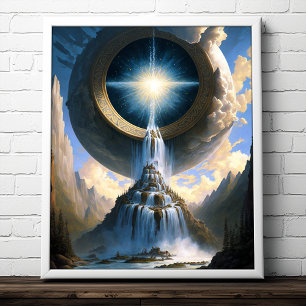 Magische waterval Surreal Fantasy Art Poster