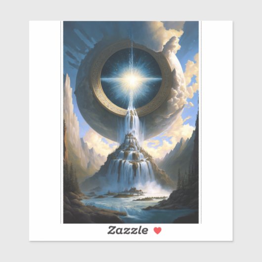 Magische waterval Surreal Fantasy Art Sticker (Vel)