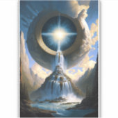 Magische waterval Surreal Fantasy Art Sticker (Voorkant)