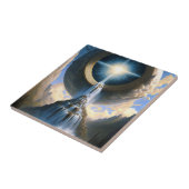 Magische waterval Surreal Fantasy Art Tegeltje (Zijkant)