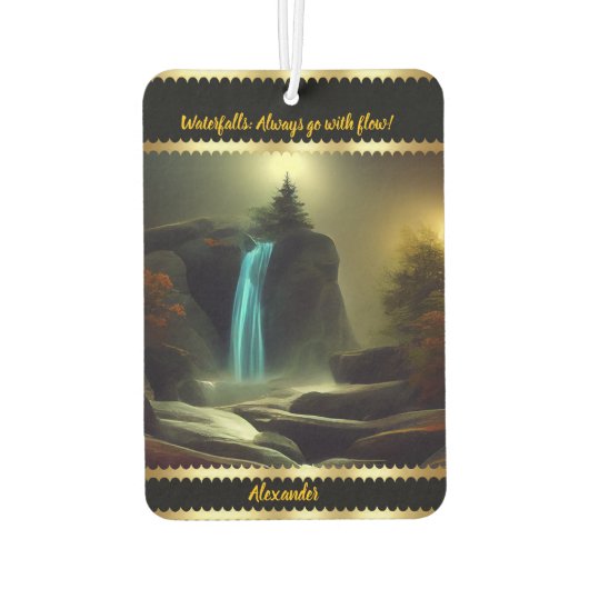 Magische watervallen in de nacht, uniek voor jou luchtverfrisser (Achterkant)